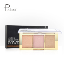 Pudaier 3 Color Highlighter Palette Pressed Powder Makeup Highlighter